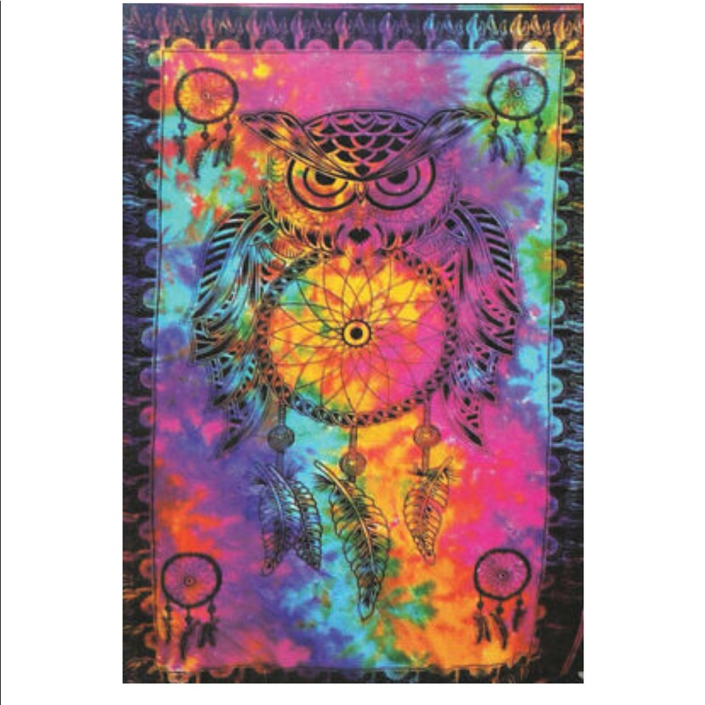 NWT Majestic Owl Tapestry Multicolor 54in x 86in